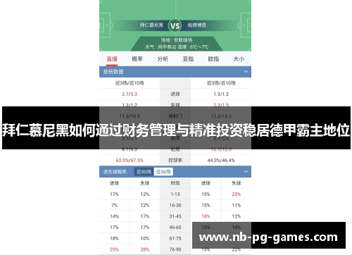拜仁慕尼黑如何通过财务管理与精准投资稳居德甲霸主地位 拜仁慕尼黑如何通过财务管理与精准投资稳居德甲霸主地位